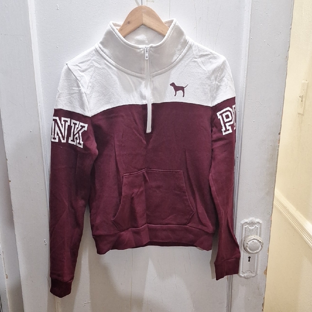 Pink Quarter-Zip Sweatshirt